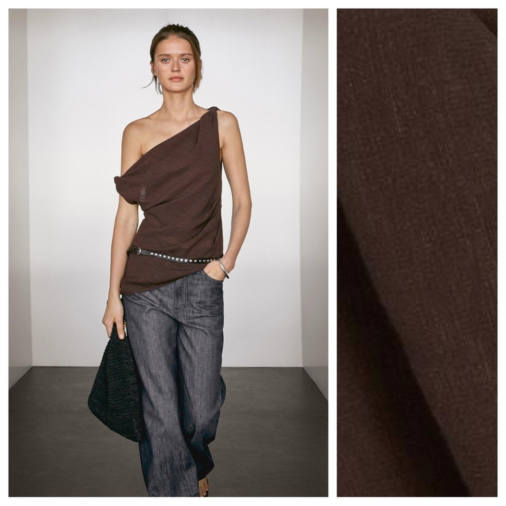 MASSIMO DUTTI Asymmetric Linen Top (NWT/M)